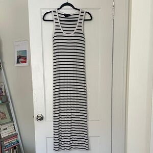 Hatch Black and White Striped Maxi Dress
